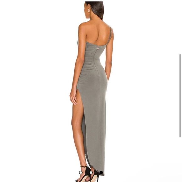 NWT Nookie Aria One Shoulder‎ Gown in Khaki Small - Picture 2 of 7